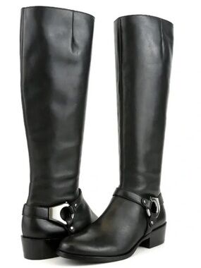 Via Spiga Kacey Classic Black Leather Riding Boots